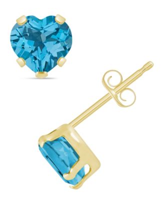 Stud Earrings in 10k Yellow Gold (Available in Amethyst, Pink Topaz, Blue Topaz, Peridot, Garnet, Citrine, and Black Onyx)