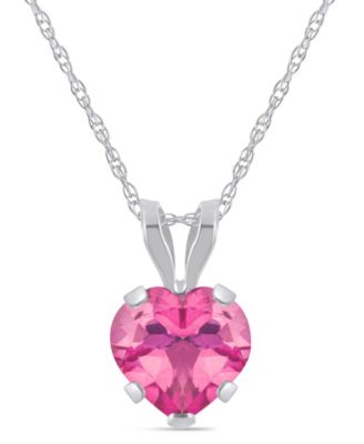 Pendant Necklace in 10k White Gold (Available in Amethyst, Pink Topaz, Blue Topaz, Peridot, Garnet, Citrine, and Black Onyx)