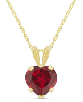 Lab-Grown Pendant Necklace in 10k Yellow Gold (Available in Lab-Grown Emerald, Sapphire, Ruby, and Opal)