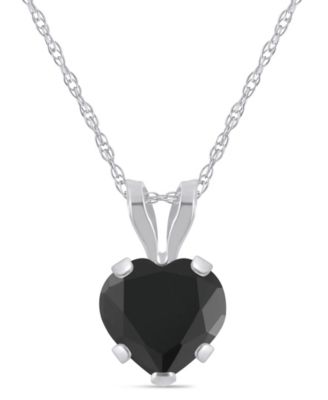 Pendant Necklace in 10k White Gold (Available in Amethyst, Pink Topaz, Blue Topaz, Peridot, Garnet, Citrine, and Black Onyx)