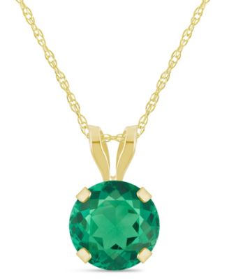 Lab-Grown Sapphire (1 ct. t.w.) Pendant Necklace in 10k Yellow Gold (Also available in Lab-Grown Ruby, Opal, and Emerald)