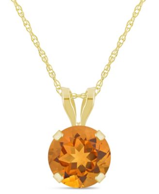 Amethyst (3/4 ct. t.w.) Pendant Necklace in 10k Yellow Gold (Also available in Aquamarine, Black Onyx, Citrine, Garnet, Peridot, Blue Topaz, Pink Topaz, and White Topaz)
