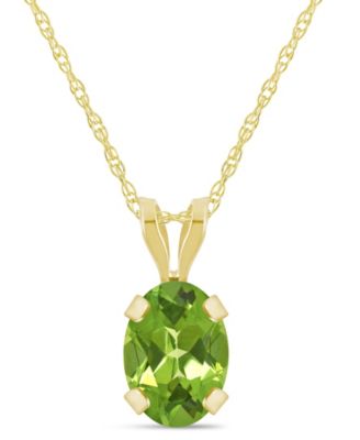 Pendant Necklace in 10k Yellow Gold (Available in Amethyst, White Topaz, Pink Topaz, Blue Topaz, Peridot, Garnet, Citrine, Black Onyx, and Aquamarine) 