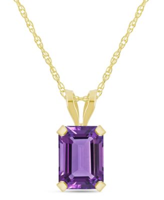 Pendant Necklace in 10k Yellow Gold (Available in Amethyst, White Topaz, Pink Topaz, Blue Topaz, Peridot, Garnet, Citrine, Black Onyx, and Aquamarine) 