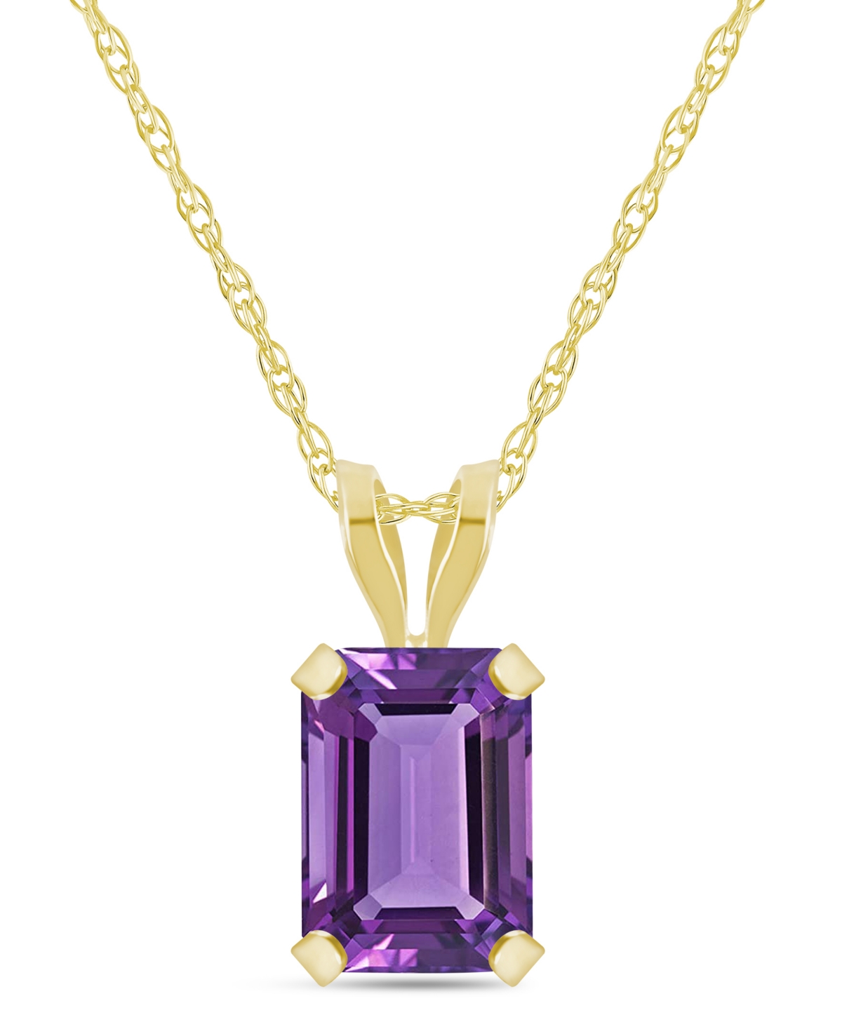 Macy's Amethyst (1 ct. t.w.) Pendant Necklace 10k Yellow Gold