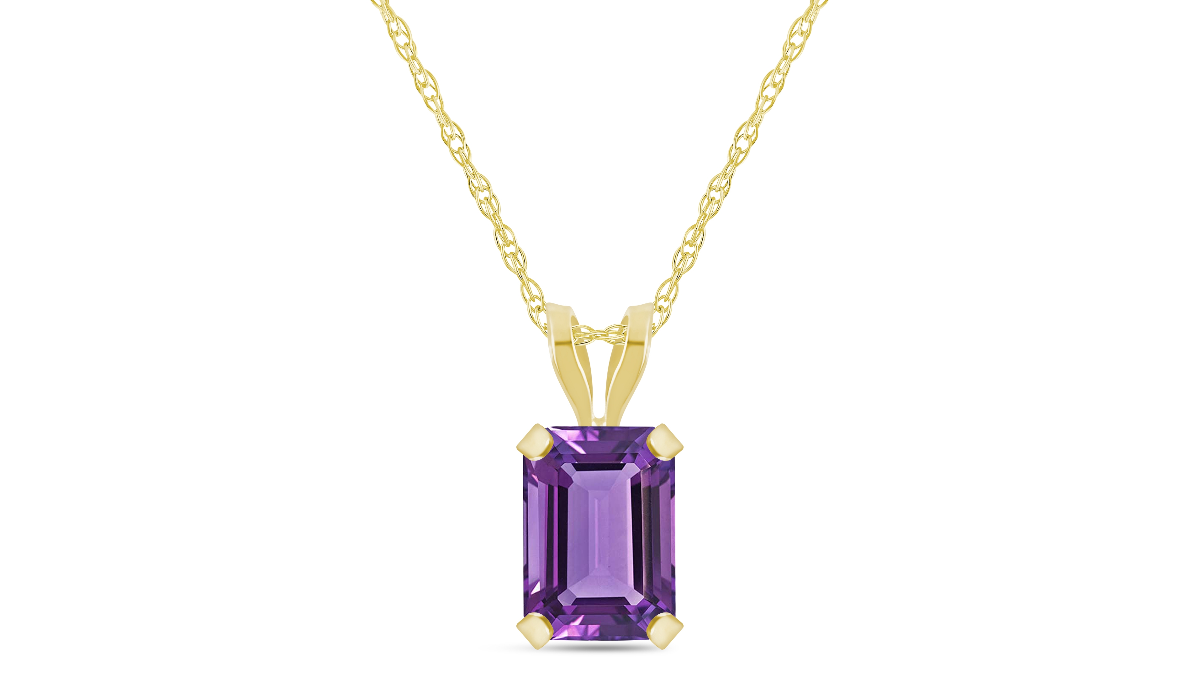Macy's Amethyst (1 ct. t.w.) Pendant Necklace 10k Yellow Gold