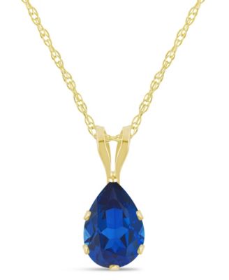 Lab-Grown Emerald (5/8 ct. t.w.) Pendant Necklace in 10k Yellow Gold (Also available in Lab-Grown Opal, Ruby, and Sapphire)