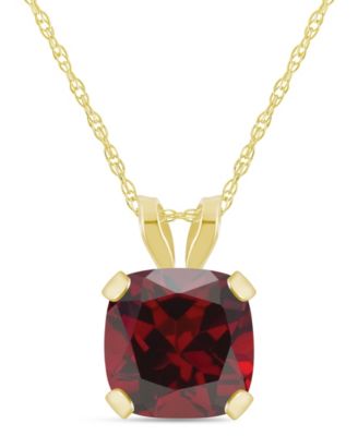 Pendant Necklace in 10k Yellow Gold (Available in Amethyst, Pink Topaz, Blue Topaz, Peridot, Garnet, Citrine, and Black Onyx)