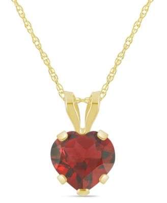 Pendant Necklace in 10k Yellow Gold (Available in Amethyst, Pink Topaz, Blue Topaz, Peridot, Garnet, Citrine, and Black Onyx)