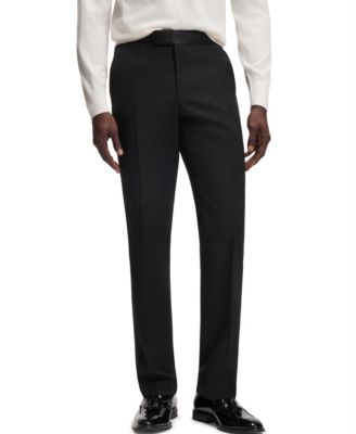 BOSS by Men's Wool Slim-Fit Tuxedo Pants