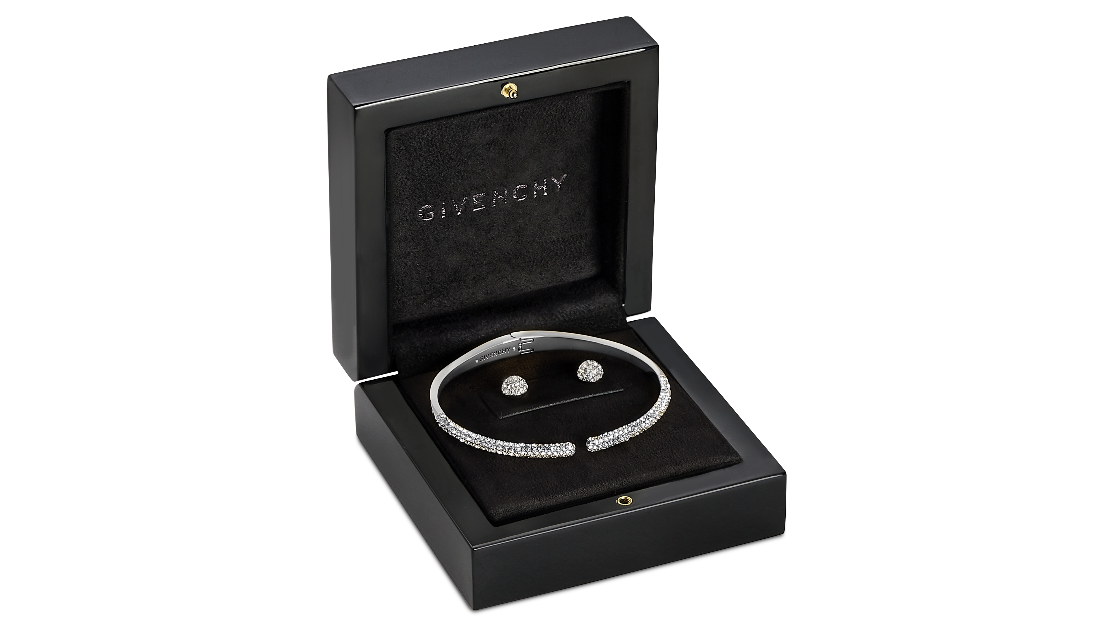 Givenchy Gold-Tone Crystal Pave Bracelet and Earring Set
