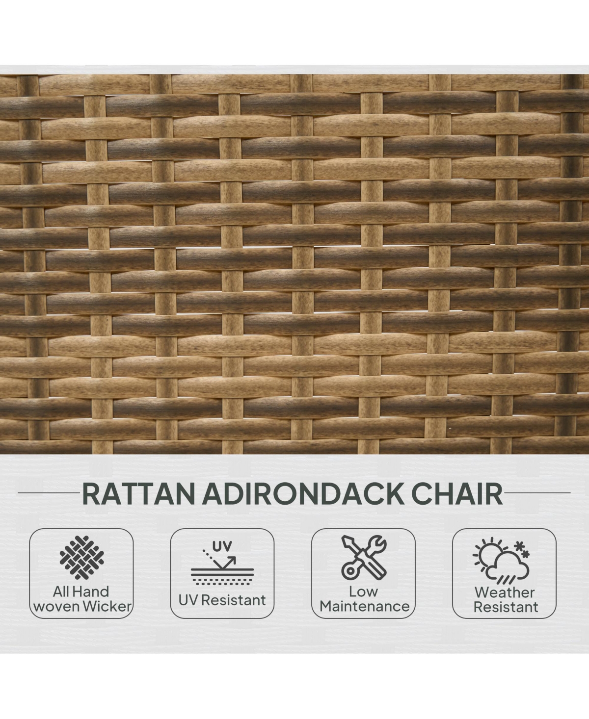 Slickblue Rattan Patio Fire Pit Chairs for Garden Porch and Backyard