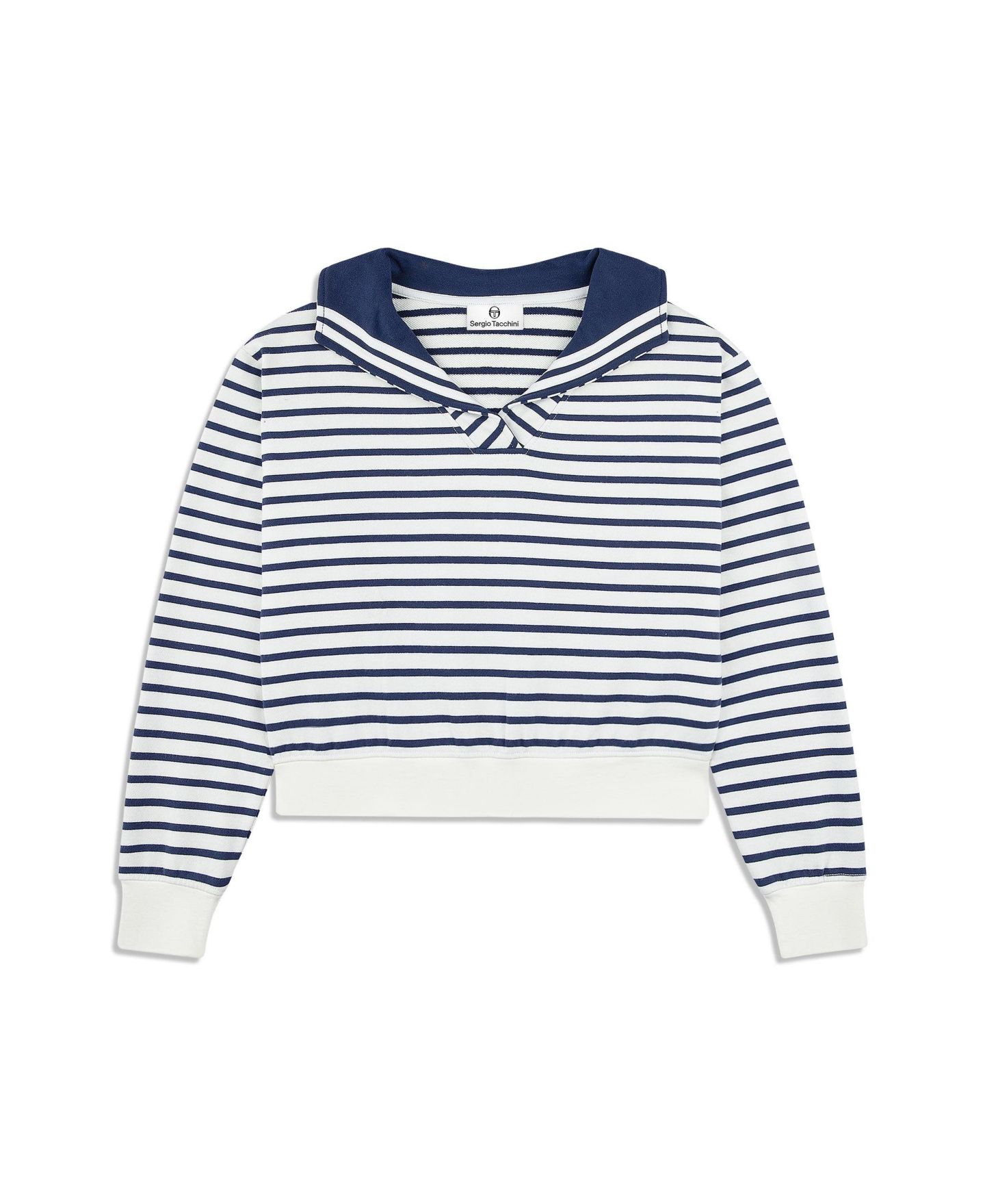 Женская толстовка Sergio Tacchini Marina Sailor Collar Horizontal-Striping, цвет: Gardenia — фото 5