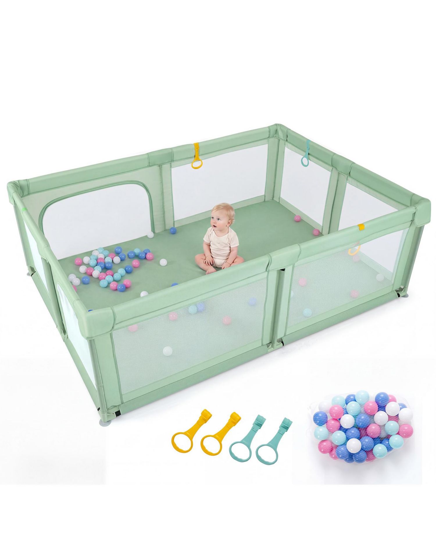 Large Portable Baby Playpen with 50 Ocean Balls