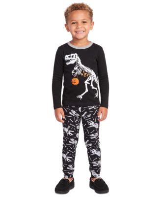 Toddler Boys' 2T-4T Skeleton Dino Print Pajamas, 2-Piece Set