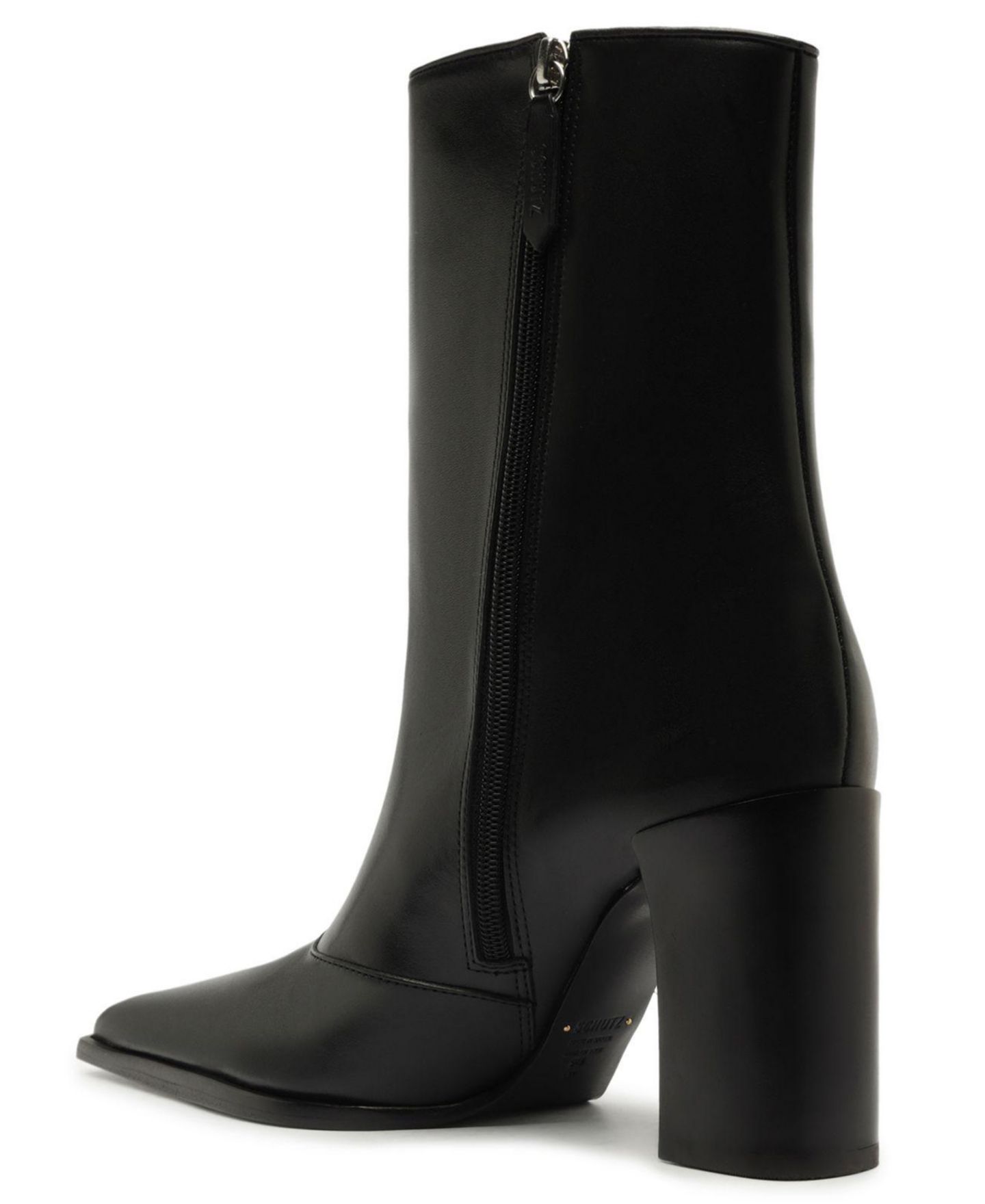 Женские ботинки Schutz Raffaela Pointed Toe Dress Booties, цвет: Чёрный кожаный — фото 6