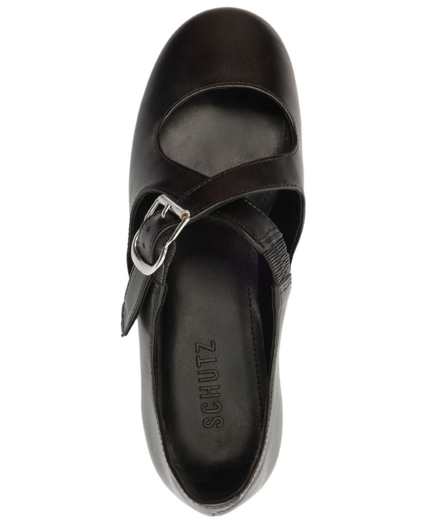 Женские балетки Schutz Molly Criss-Cross Round Toe Flats, цвет: Чёрный — фото 4