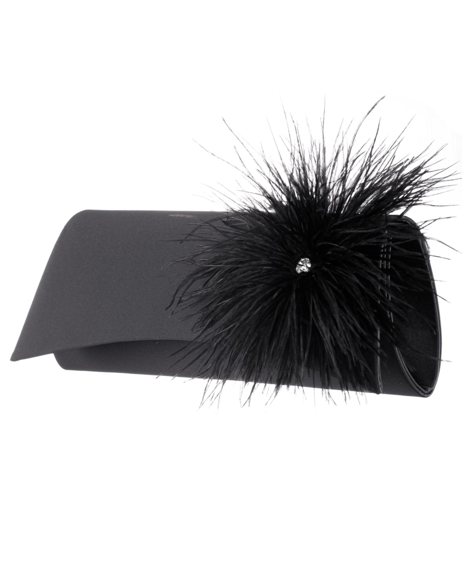Zosia Feather Ornamented Small Flap Clutch Handbag