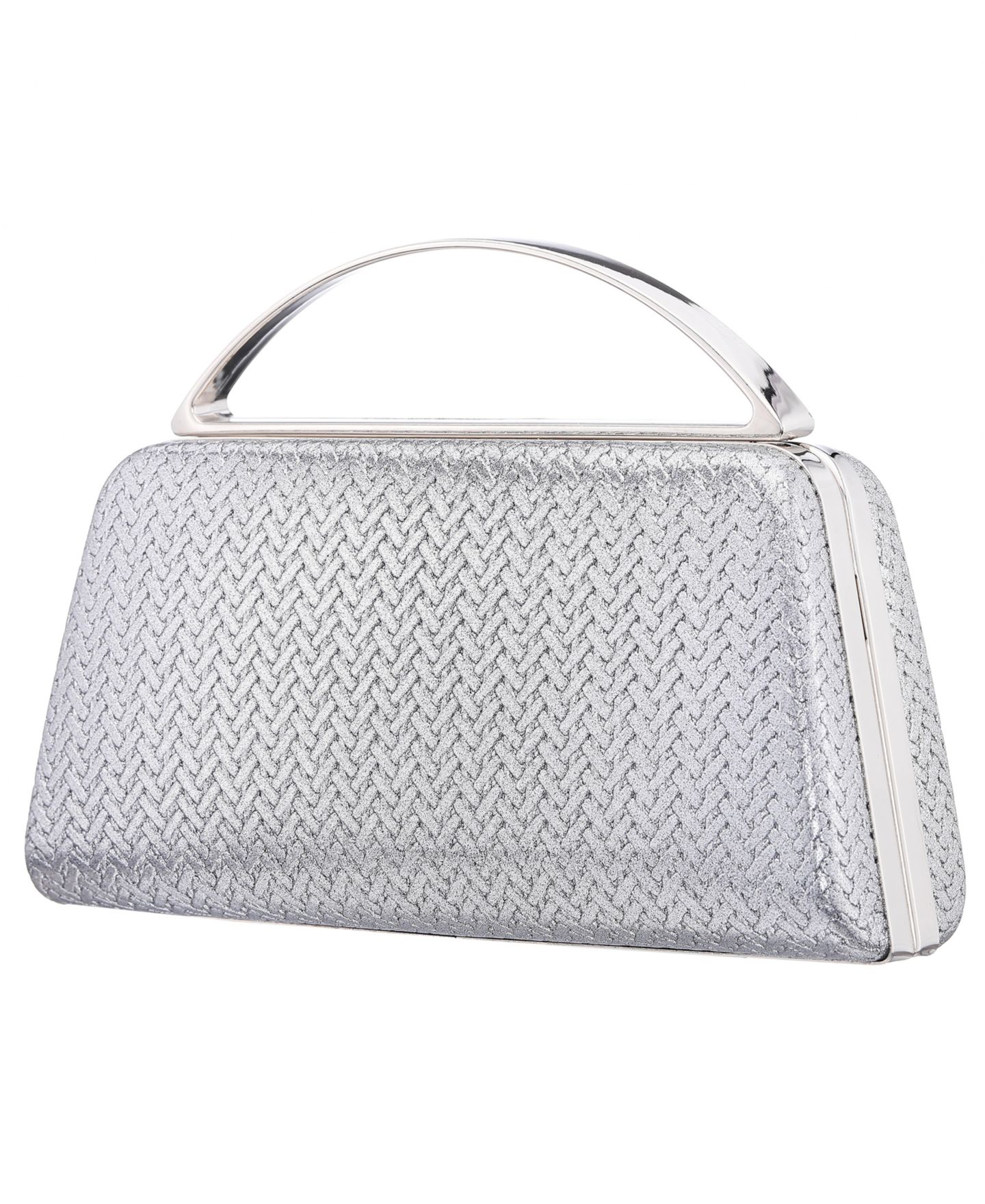 Женский клатч Nina Genesis Metallic Woven Small Handle Clutch Handbag, цвет: Состаренный серебряный — фото 5