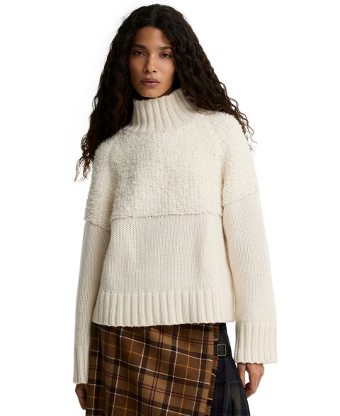 Женский свитер Barbour Rothley Knit Wool/Acrylic-Blend Funnel Neck Pullover, цвет: Экрю
