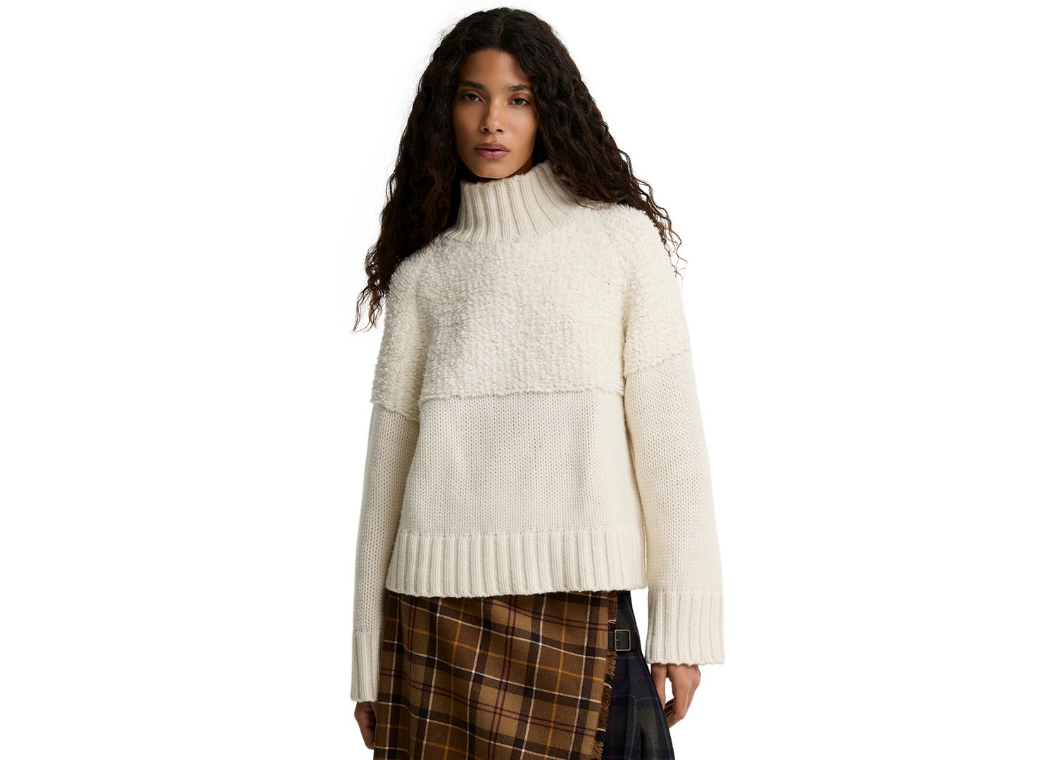 Women's Rothley Knit Wool/Acrylic-Blend Funnel Neck Pullover Sweater