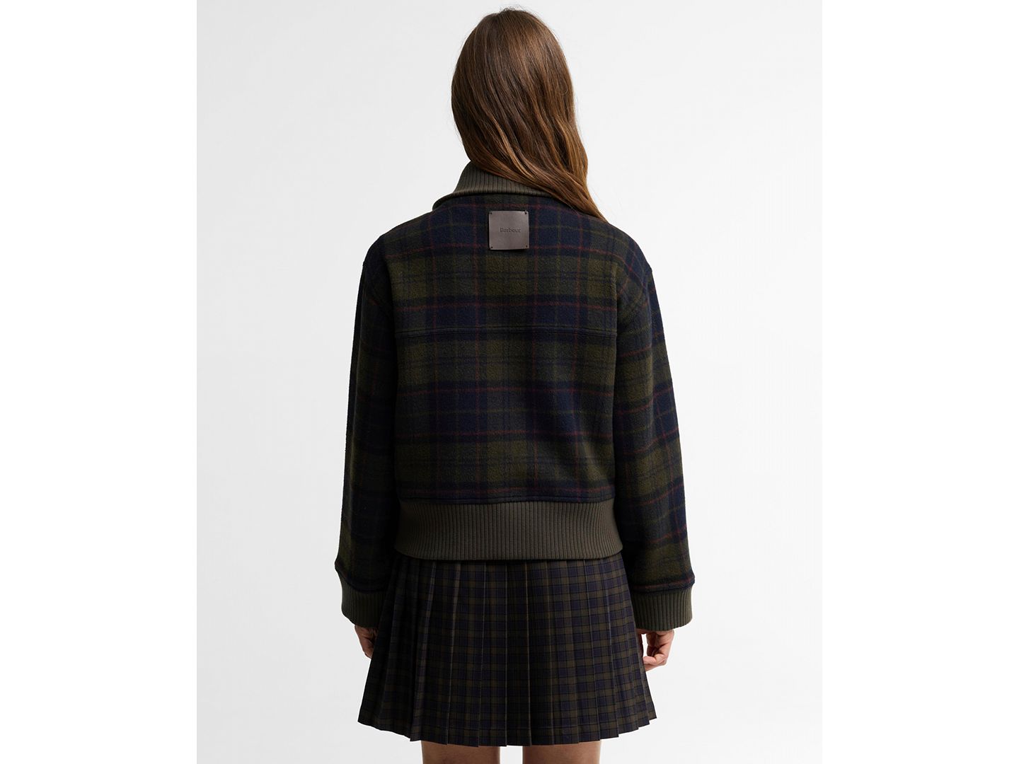 Женская куртка Barbour Ivybridge Plaid Wool-Blend Funnel-Neck, цвет: Теневой — фото 5