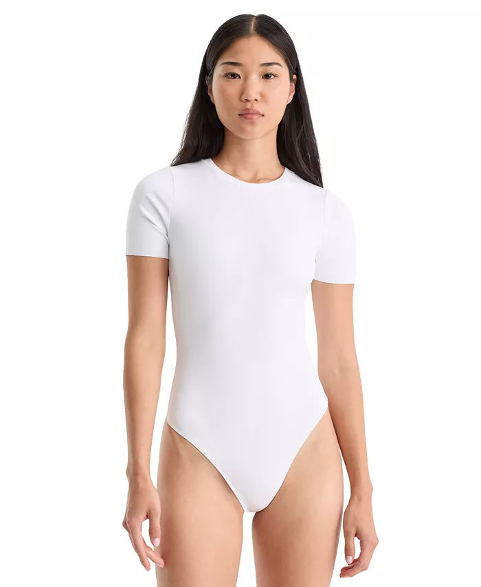 Sculpting Crewneck Short-Sleeve Bodysuit, Regular & Plus Size - thumbnail 4