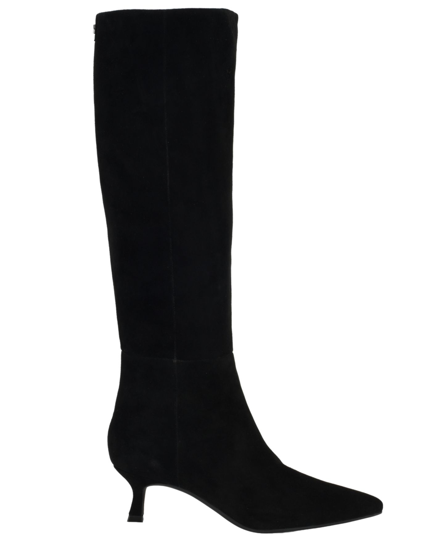 Женские ботинки Calvin Klein Akenzie Tall Suede Kitten Heel Dress Boots, Regular & Wide Calf, цвет: Чёрный замшевый — фото 3