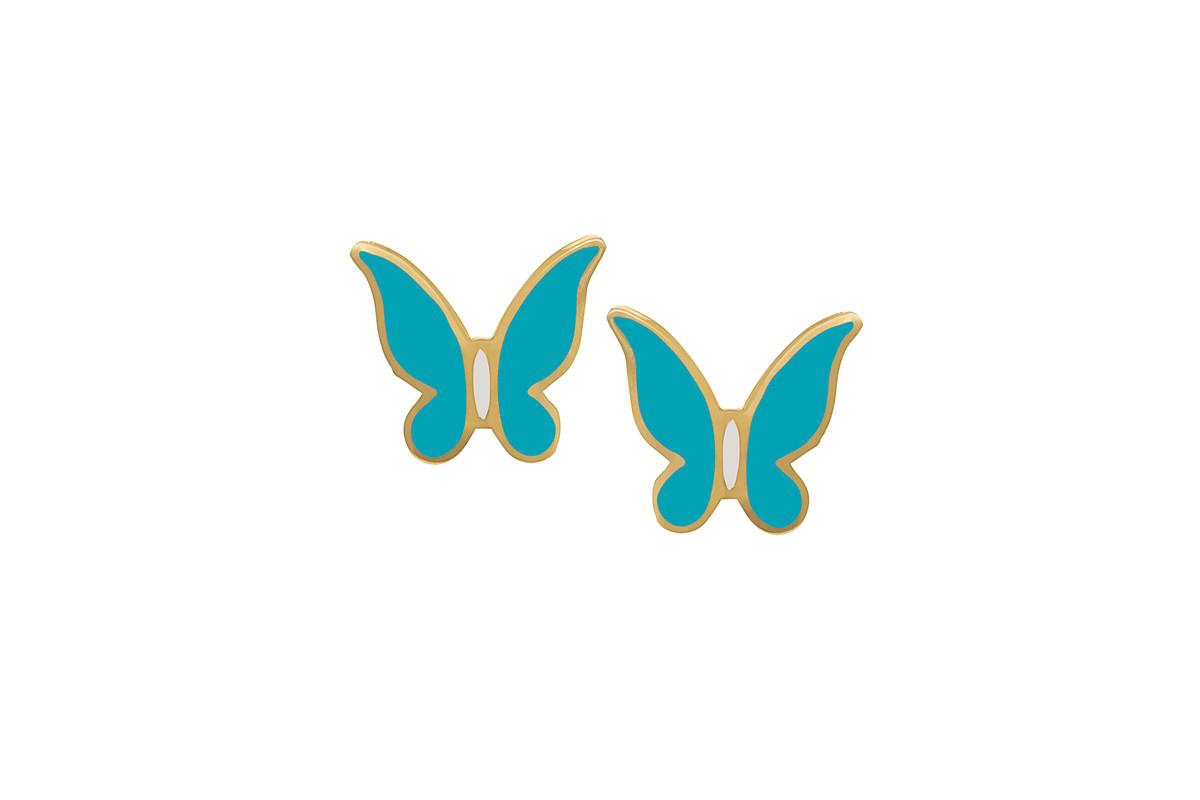 Lily Nily Enamel Butterfly Push Back Stud Earrings