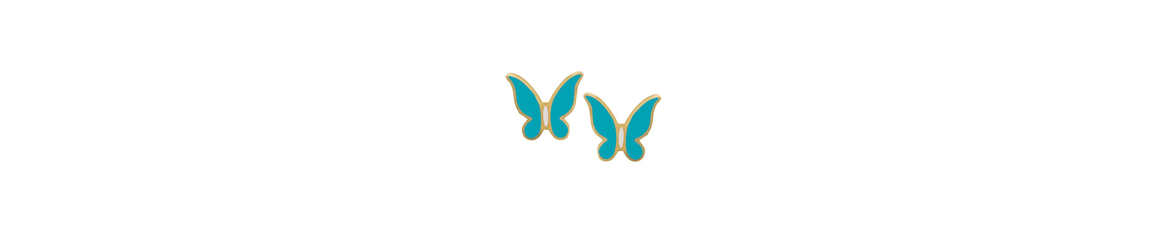 Lily Nily Enamel Butterfly Push Back Stud Earrings