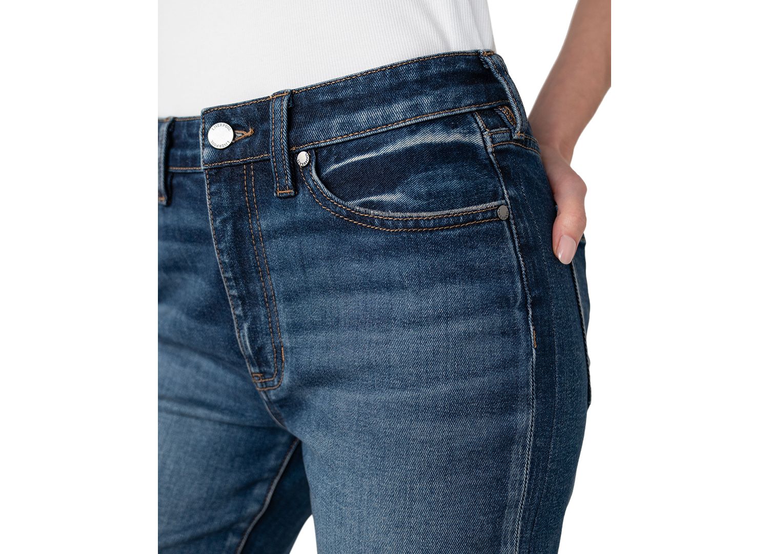 Women's Rowan Slim Straight-Leg Dark Rinse Mid Rise Jeans