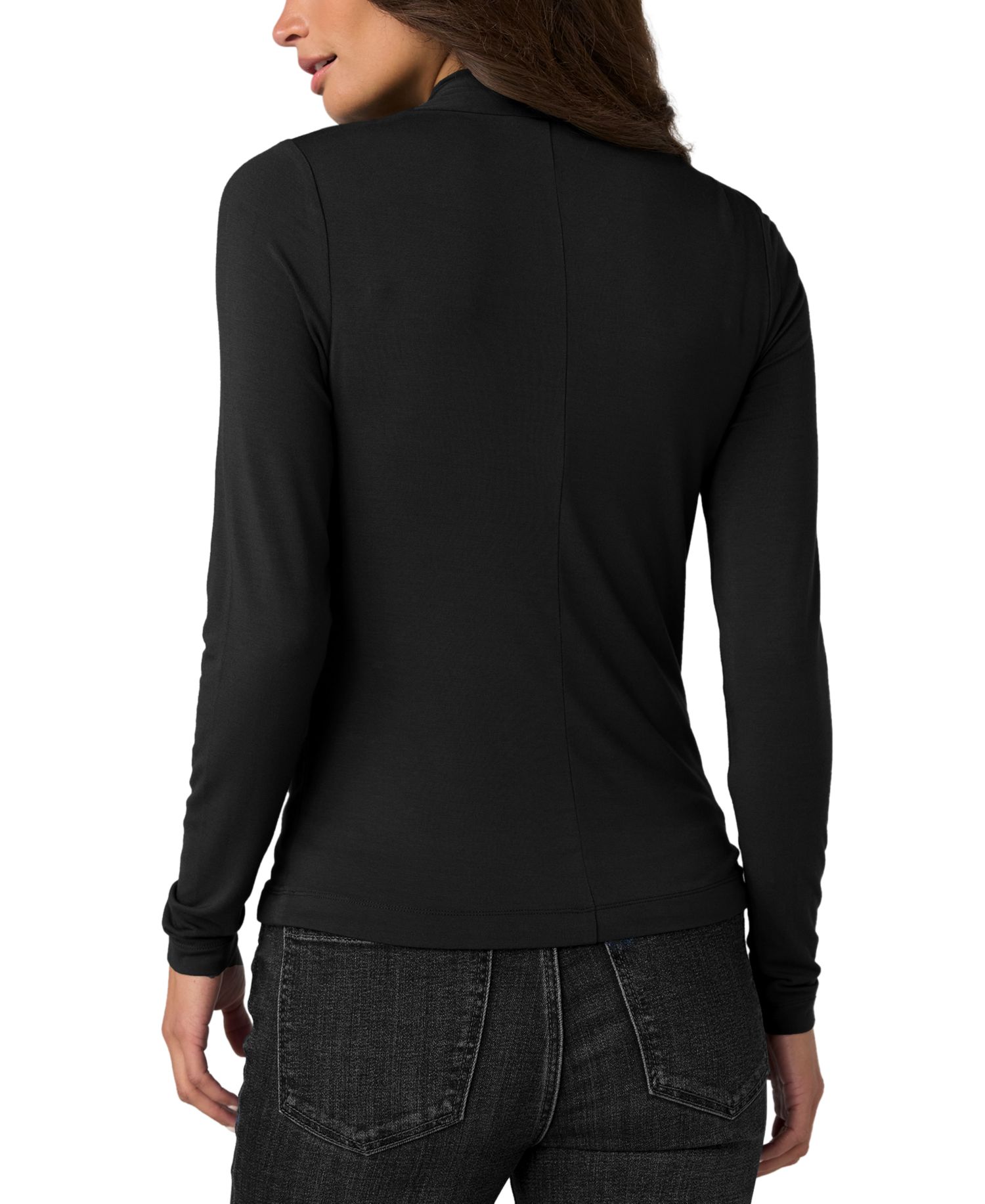 Women's Jersey-Knit Wrap-Neck Long-Sleeve Top