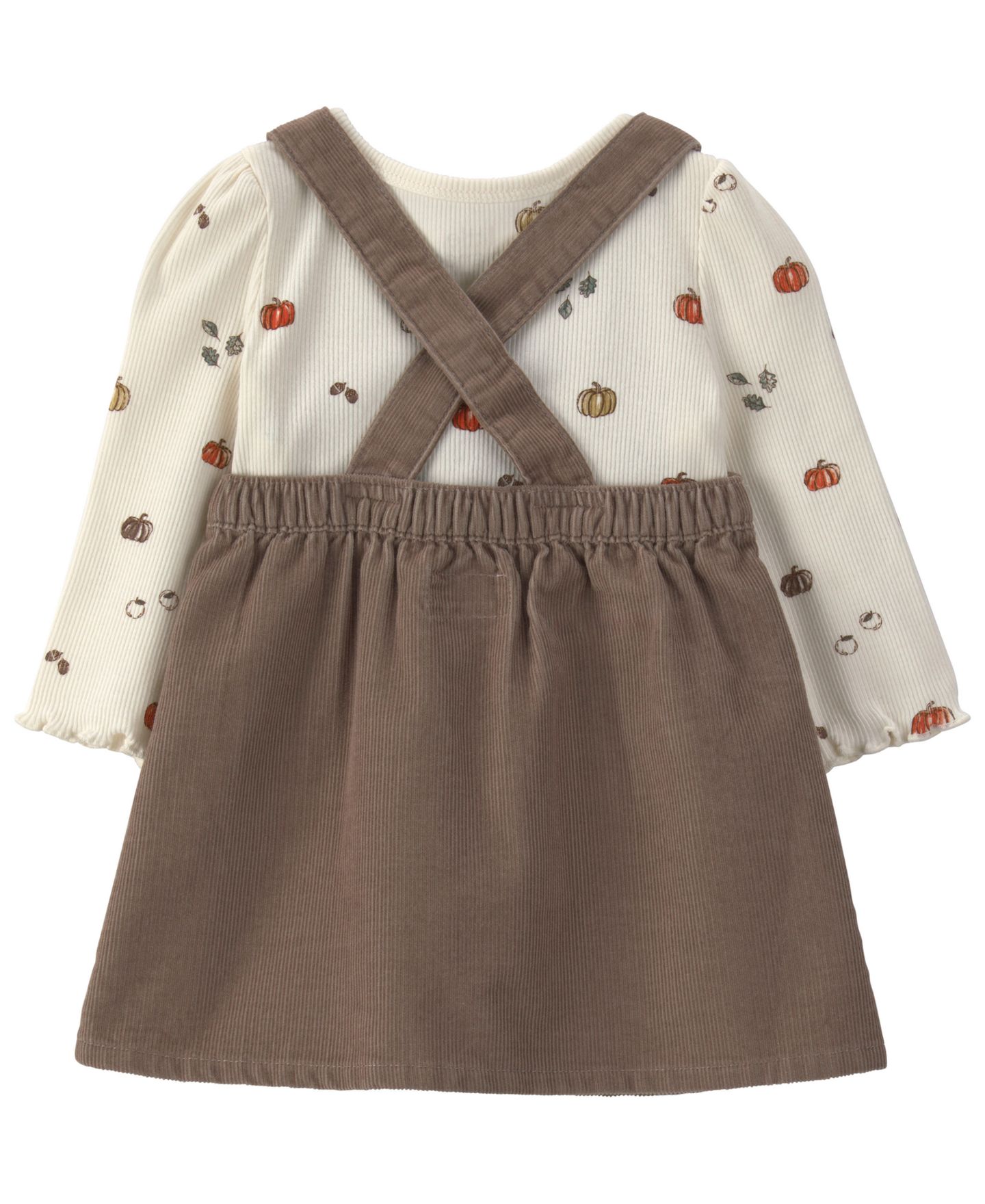 Комплект Carter's Long-Sleeve Corduroy Top and Jumper Dress, 2-Piece Set для девочек-малышей, цвет: Коричневый — фото 2