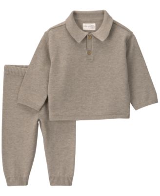 Baby Boy 2-Piece Organic Cotton Sweater Knit Top & Pant Set