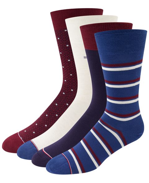 Носки для мужчин, средней высоты, 4 шт. — Tommy Hilfiger, цвет: Синий