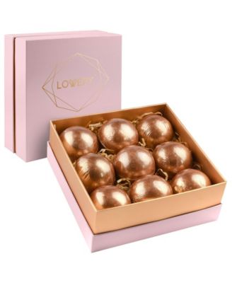 24k Rose Gold Bath Bombs Set, 9 Handmade Bath Bomb Gift Set, Deluxe Bubble Bath Bombs