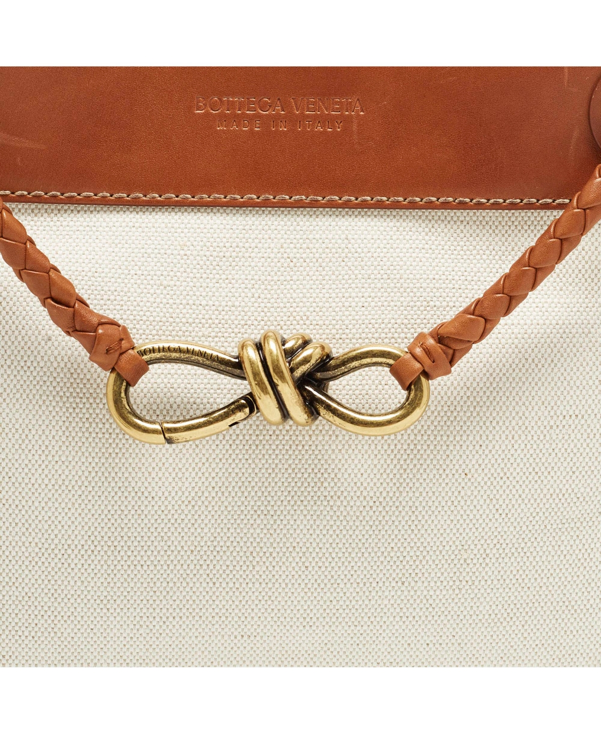 Pre-Owned Bottega Veneta Andiamo Canvas and Leather Tote Bag