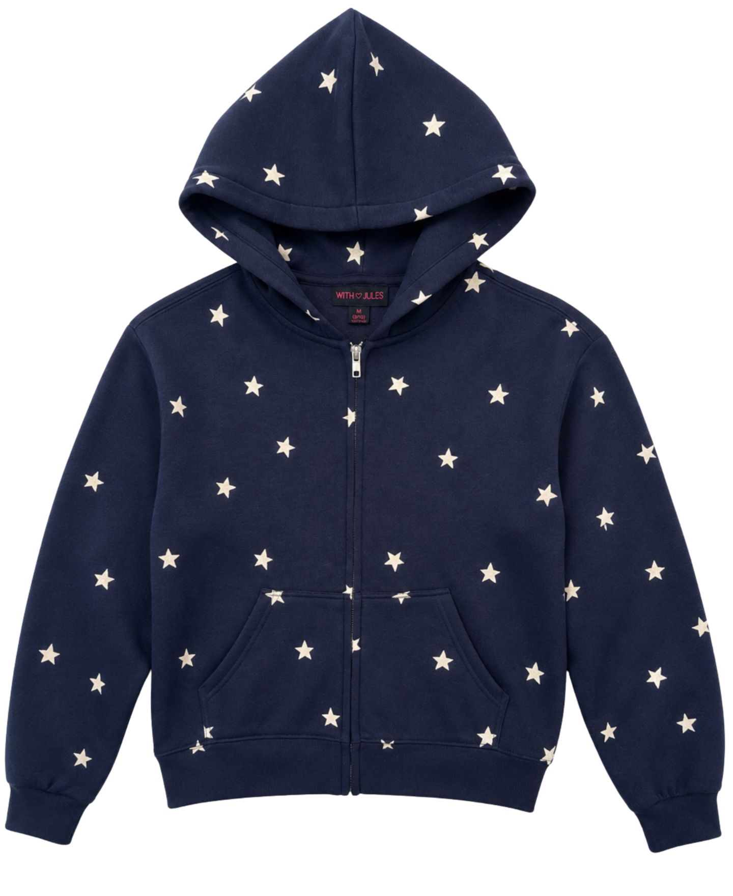 Худи With Jules Star Long-Sleeve Full-Zip для девочек, цвет: Тёмно-синий — фото 1