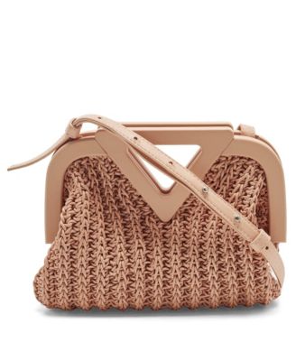 Women's Small Point Woven Leather Top Handle Bag