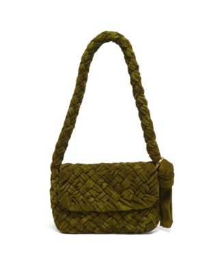 Kalimero Citta Medium Intreccio Suede Shoulder Bag