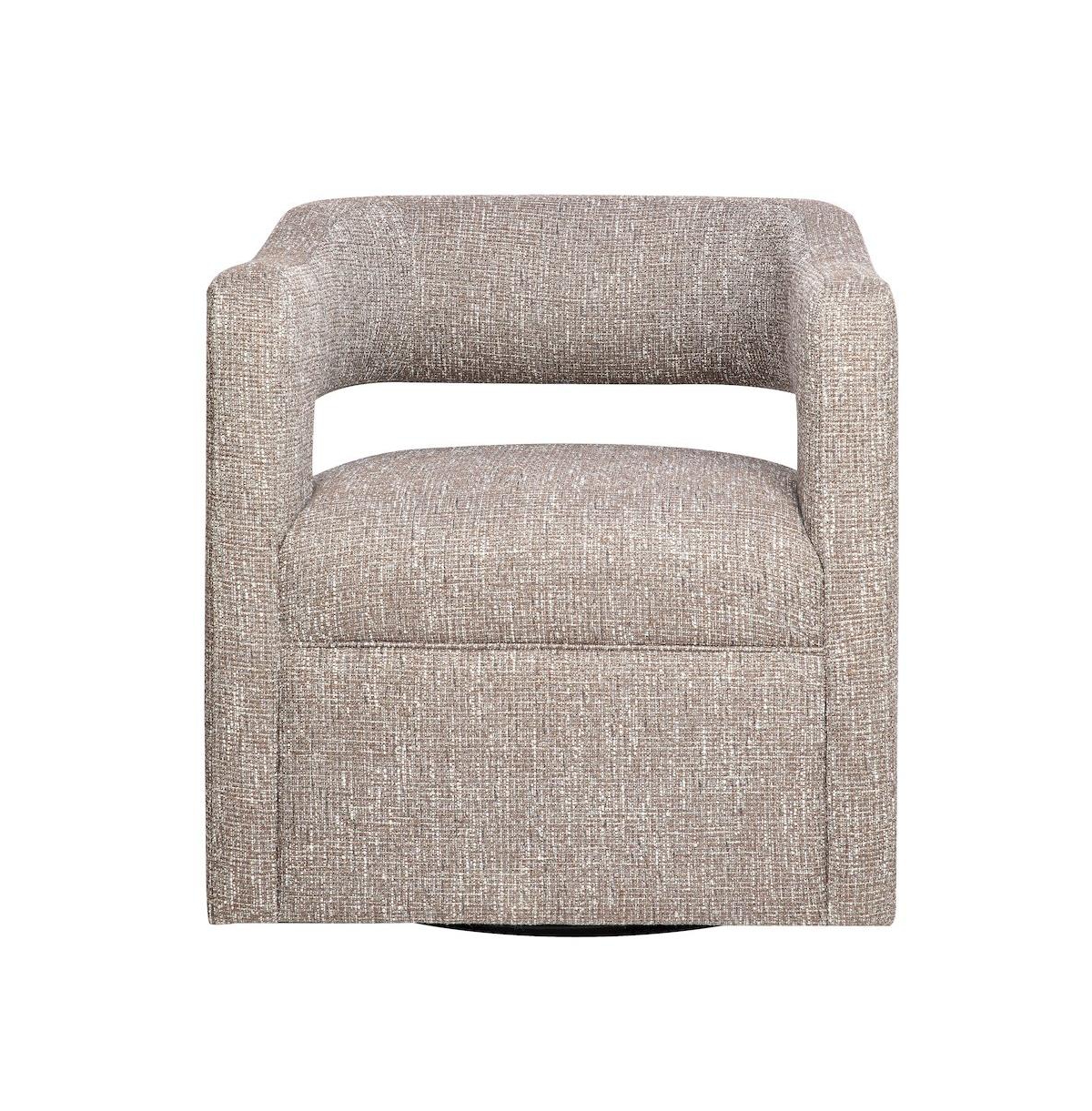 Jofran Lexy Modern Sculpted Curved Upholstered Swivel Accent Chair