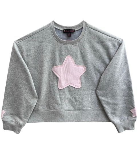 Толстовки With Jules Crewneck Star-Patch Sweatshirt для девочек, цвет: Светлый пастельный серый