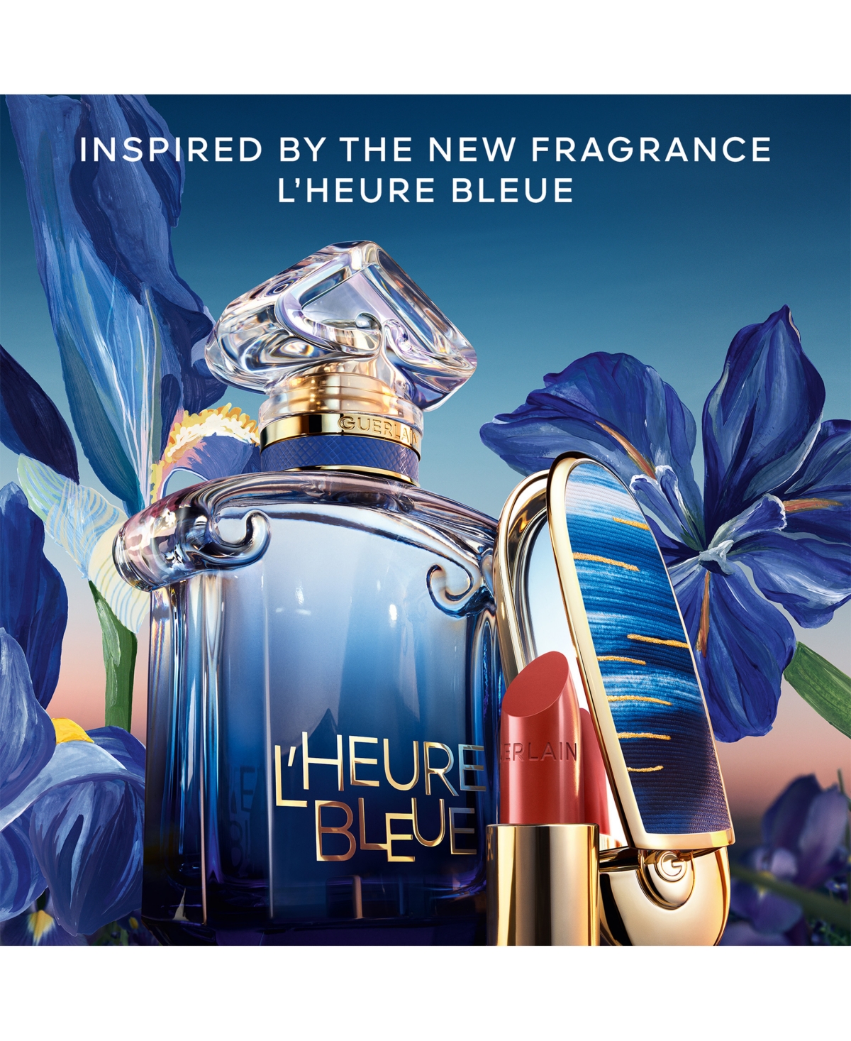 Guerlain Limited Edition L'Heure Bleue Rouge G Customizable Lipstick Case 