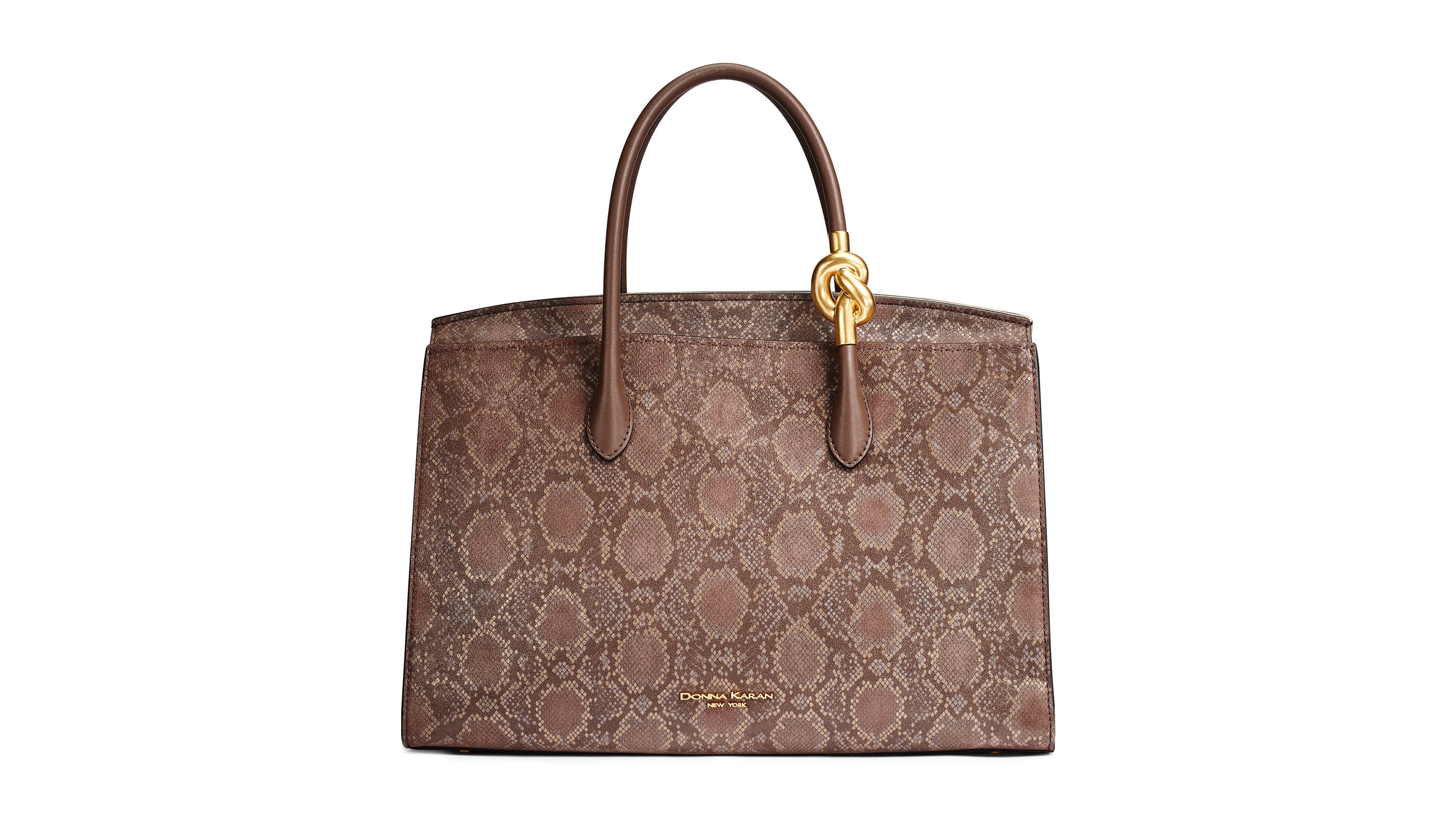Donna Karan New York Loden Python Suede Medium Satchel Handbag