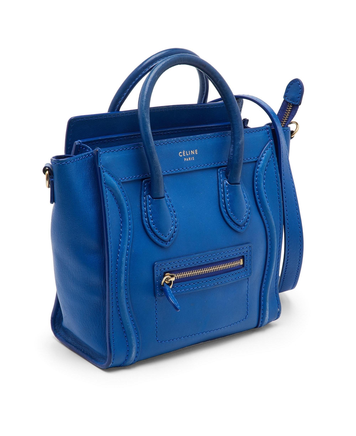 Pre-Owned Celine Women's Leather Nano Luggage Tote Bag