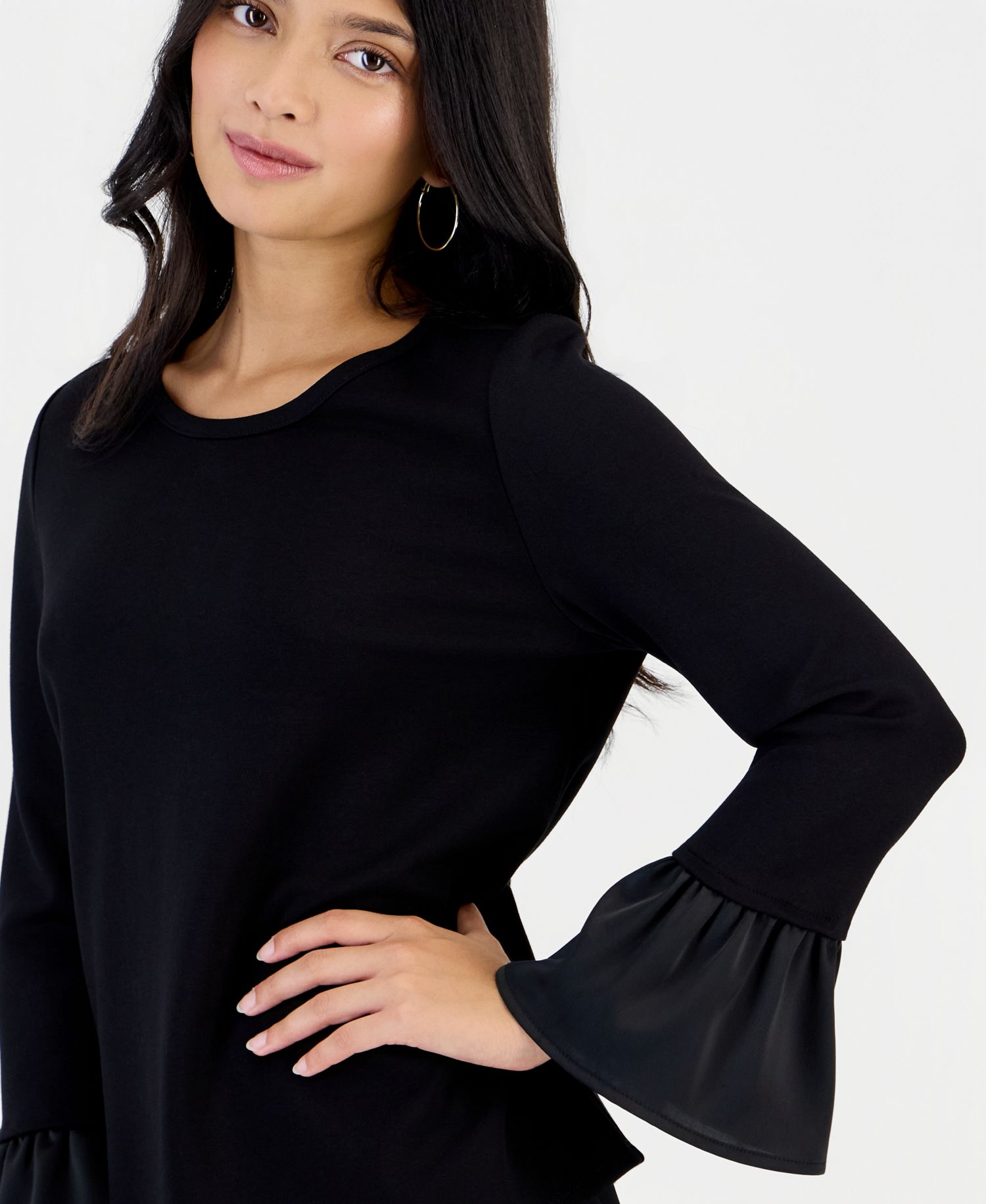 Petite Long-Sleeve Ruffle-Cuff Blouse