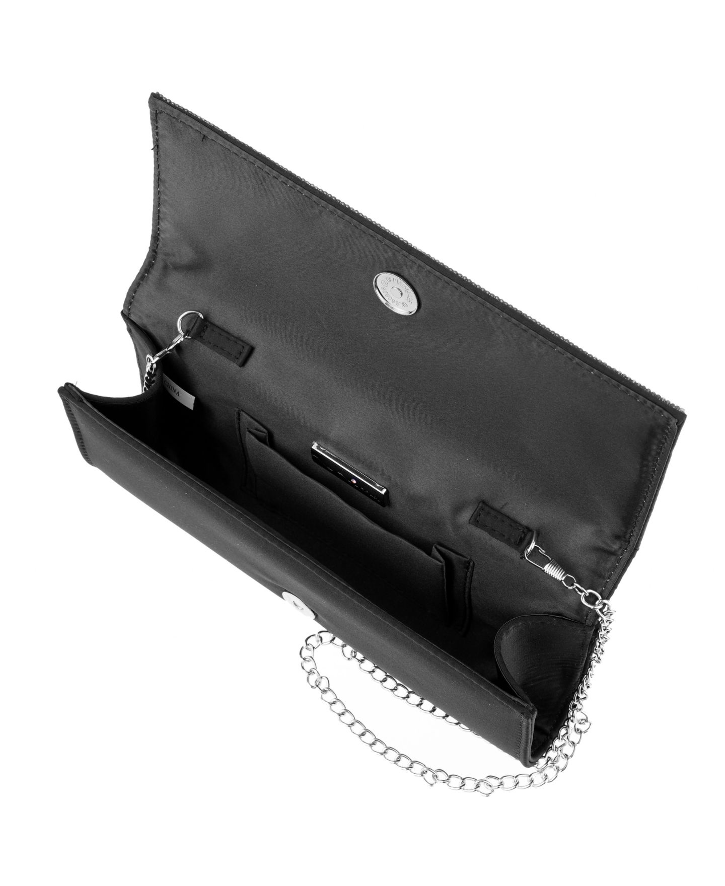 Женский клатч Nina Aurella Crystal Trim Small Flap Clutch Handbag, цвет: Чёрный — фото 4