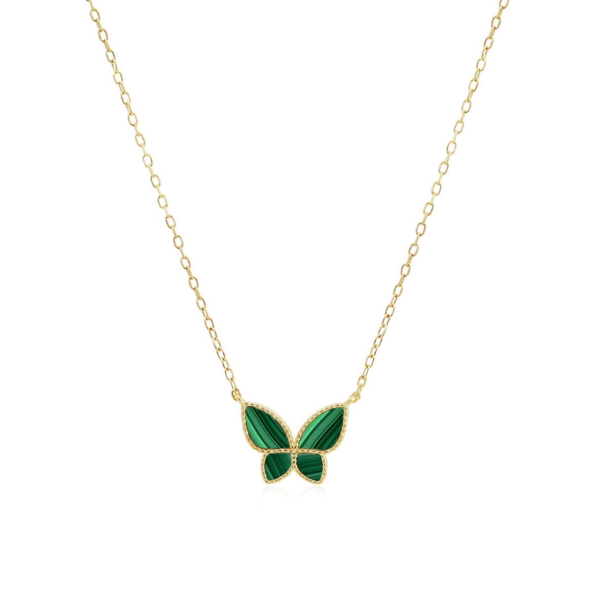 The Lovery Malachite Butterfly Necklace 14K Gold-Plated Sterling Silver - Gold plated sterling silver
