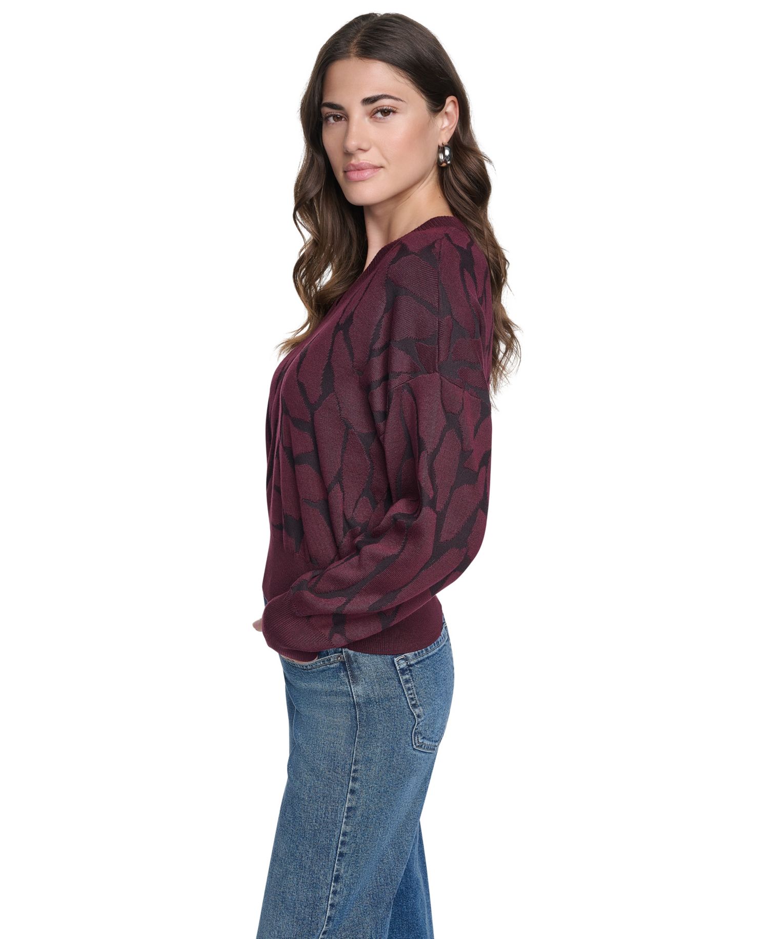 Women's Textured Long Sleeves Sweater