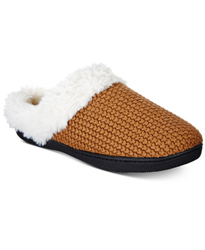 Isotoner Women's Chunky Knit Willow Hoodback Slippers